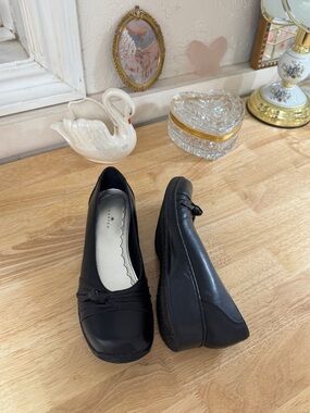 Y2K Curfew Chunky Black Comfort Slip-On Loafers Size 8.5 Grunge Whimsigoth